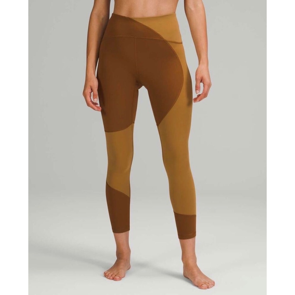 Lululemon Nulu Colour Block High-Rise Tight 25 Copper Brown Bold Beige W5EANS 6